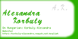 alexandra korbuly business card